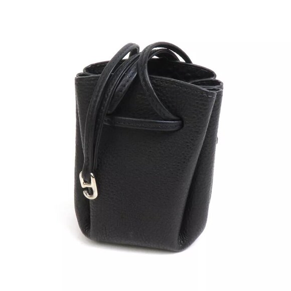 HERMES Vespa Pouch Multicase Black Leather/Silvertone - Picture 1 of 8